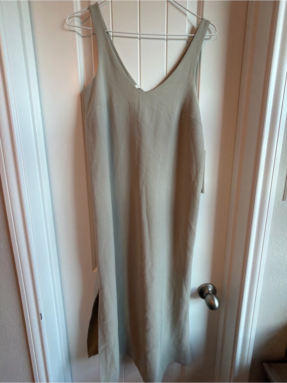 Lululemon Sleeveless V-Neck Slip Dress in Light Taupe